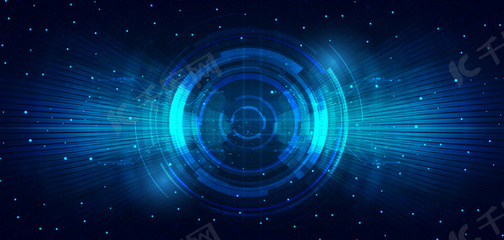 科技光效圓盤 藍(lán)色大氣海報(bào)的藝術(shù)與科技感